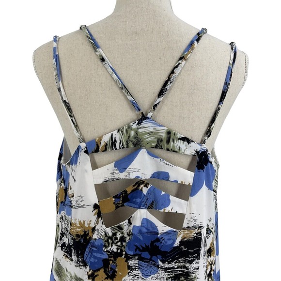 Entro Womens Strappy Abstract Flower Print Summer Sundress Mini Dress Medium - Picture 5 of 10